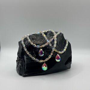 *ANKLET* AB Clear Teardrop with AB Clear Stretchy Anklet